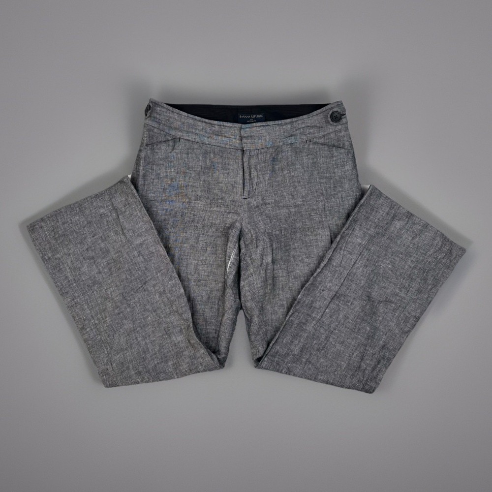 Linen Cotton Career Pants Banana Republic Jackson Fit Gray Size 8
